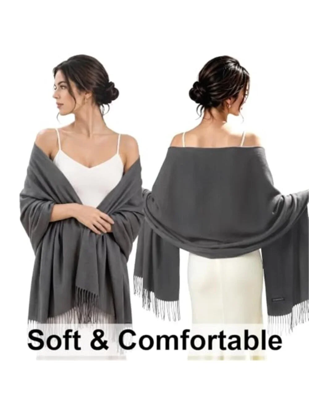 Womens Pashmina Shawl Wraps for Evening Dress Scarf Blanket Wedding Bridal